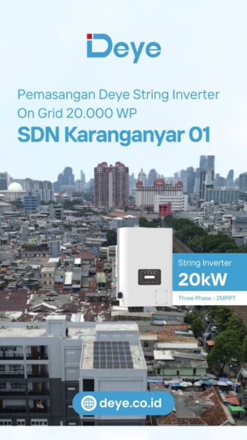 Pemasangan DEYE String Inverter On Grid 20.000 WP di SDN Karanganyar 001
Solusi cerdas untuk maksimalkan energi surya jadi listrik stabil & efisien.
Power besar, performa maksimal, siap untuk kebutuhan skala serius.
Informasi & Pembelian:
www.deye.co.id
#DeyeInverter #PLTSOnGrid #SolarInverter #EnergiSurya #SolarPanelIndonesia