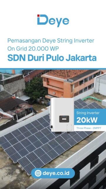 Pemasangan DEYE String Inverter On Grid 20.000 WP di SDN Duri Pulo Jakarta
Solusi cerdas untuk maksimalkan energi surya jadi listrik stabil & efisien.
Power besar, performa maksimal, siap untuk kebutuhan skala serius.
Informasi & Pembelian:
www.deye.co.id
#DeyeInverter #PLTSOnGrid #SolarInverter #EnergiSurya #SolarPanelIndonesia